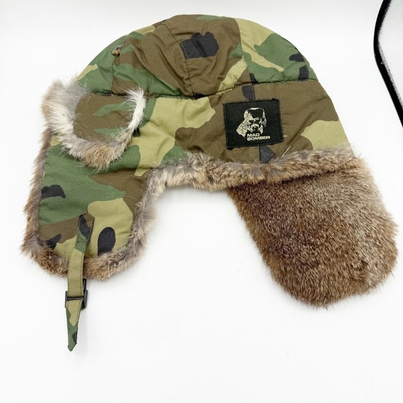 Mad Bomber Rabbit Fur Camo Flapper Trapper Hat XL - Picture 2 of 7